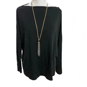 Paper Label black long sleeve oversized top size small